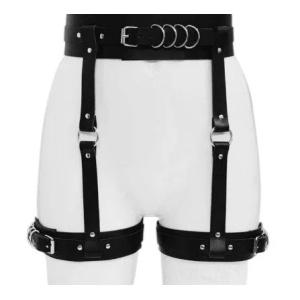 Accesoriu tip ham din piele ecologica pentru talie si picioare, negru #ZZ4557 - Img 6