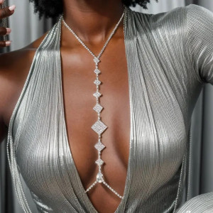 Body chain cu cristale pentru decolteu #ZZ4339