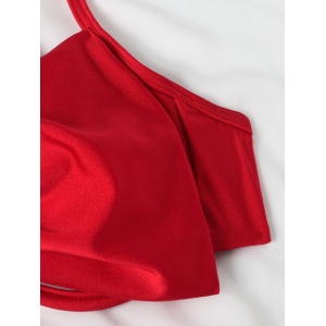 Costum de baie 2 piese cu funda mare la sutien, rosu #ZZ2721 - Img 7