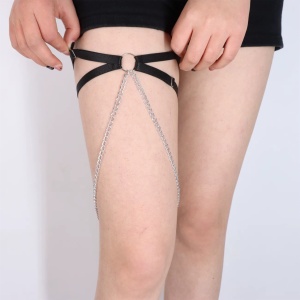 Set accesorii sexy cu lantisoare pentru picioare, negru/ argintiu, 2 buc #ZZ4686 - Img 3