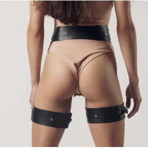 Accesoriu tip ham din piele ecologica, pentru talie si picioare, negru #ZZ4350 - Img 6