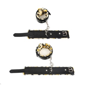 Set accesorii sexy din piele ecologica, negru/ leopard print , 7 piese #ZZ4460 - Img 6