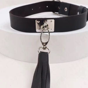 Accesoriu pentru gat din piele ecologica, negru #ZZ4679 - Img 8