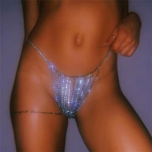 Body chain tip slip argintiu cu cristale #ZZ4443 - Img 2