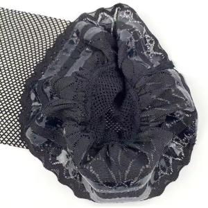 Ciorapi sexy tip dres din plasa fina si dantela, negru #ZZ4507 - Img 8