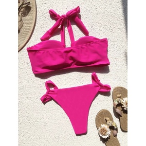 Costum de baie 2 piese, roz fucsia #ZZ2751 - Img 6