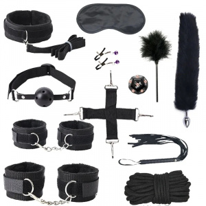 Set accesorii sexy din piele ecologica, negru, 10 piese #ZZ4407 - Img 3