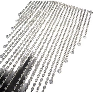 Accesoriu body chain sexy cu cristale pentru talie, reglabil, argintiu #ZZ4157 - Img 7
