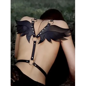 Accesoriu sexy tip ham din piele ecologica, negru #ZZ4289 - Img 3