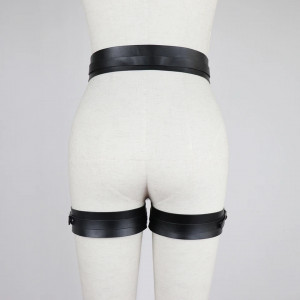 Accesoriu tip ham din piele ecologica, pentru talie si picioare, negru #ZZ4350 - Img 8