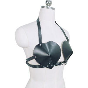 Accesoriu tip sutien din piele ecologica, negru #ZZ4683 - Img 2