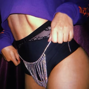 Body chain tip slip argintiu cu cristale #ZZ4443 - Img 3