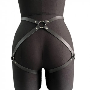Set accesorii sexy tip ham din piele ecologica, pentru bust si picioare, negru, 2 piese #ZZ4348 - Img 8