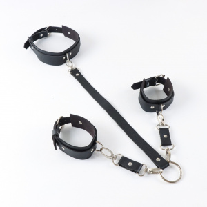Accesoriu sexy tip ham din piele ecologica cu catuse, negru #ZZ4426 - Img 2