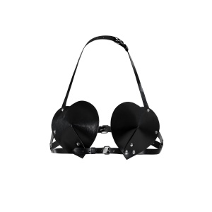 Accesoriu tip sutien din piele ecologica, negru #ZZ4683 - Img 3
