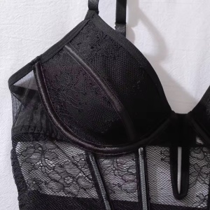 Body tanga sexy din dantela, cu decoletu si spatele gol, negru, #ZZ4149 - Img 11