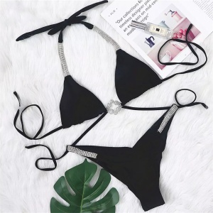 Costum de baie 2 piese cu cristale decorative #ZZ2907 - Img 8
