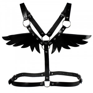 Set accesorii sexy tip ham din piele ecologica, pentru bust, spate si posterior, negru, 2 piese #ZZ4361 - Img 11