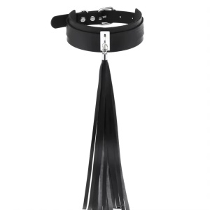 Accesoriu pentru gat din piele ecologica, negru #ZZ4679 - Img 2