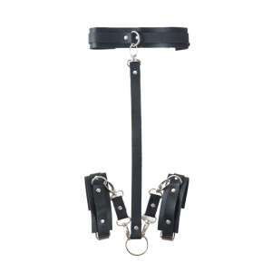 Accesoriu sexy tip ham din piele ecologica cu catuse, negru #ZZ4426 - Img 3