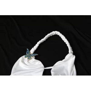 Rochie lungă sexy cu decupaje și crăpătură pe picior, alb #ZZ1081 - Img 9