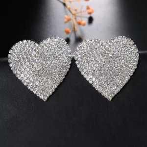 Set accesorii acoperire sani in forma de inima cu cristale #ZZ4438 - Img 2