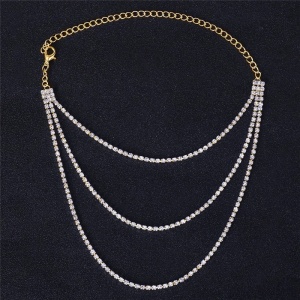 Set accesorii pentru picioare cu cristale transparente, auriu #ZZ4967 - Img 4