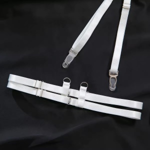 Set lenjerie intima sexy din dantela si tulle, alb, 4 piese #ZZ4013 - Img 10