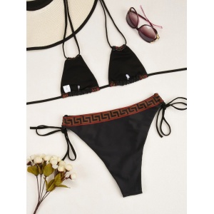 Costum de baie 2 piese cu slip reglabil pe lateral, negru #ZZ2779 - Img 7