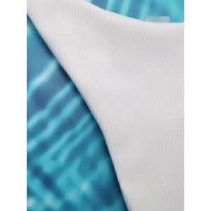Costum de baie 2 piese texturat, reglabil, cu cristale decorative , alb #ZZ2089 - Img 9