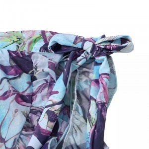 Costum de baie 3 piese cu fusta, imprimeu floral, multicolor #ZZ3932 - Img 3