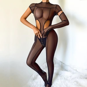 Salopeta sexy mulata, elastica, cu decupaje, negru #ZZ4469 - Img 10