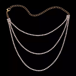 Set accesorii pentru picioare cu cristale transparente, auriu #ZZ4967 - Img 2