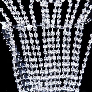 Body chain tip slip argintiu cu cristale #ZZ4443 - Img 5