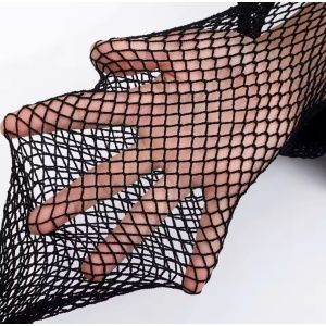 Ciorapi tip dres din plasa medie, negru #ZZ4501 - Img 5