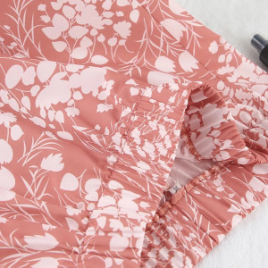 Compleu cu bluza, bustiera si pantaloni lungi, motive florale, roz/alb, 3 piese #ZZ6007 - Img 10