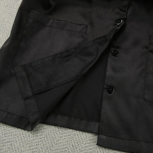 Compleu satinat cu bluza si pantaloni lungi, pene decorative, negru, 2 piese #ZZ6002 - Img 6
