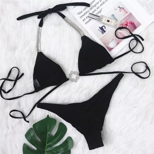 Costum de baie 2 piese cu cristale decorative #ZZ2907 - Img 9