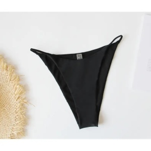 Costum de baie 3 piese cu rochita scurta decoltata si sclipici, negru #ZZ3920 - Img 11