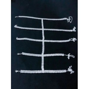 Set 2 accesorii cu cristale pentru picioare, argintiu #ZZ4534 - Img 5