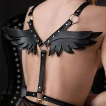 Set accesorii sexy tip ham din piele ecologica, pentru bust, spate si posterior, negru, 2 piese #ZZ4361 - Img 2