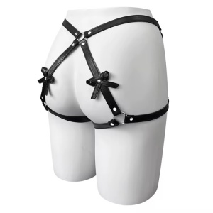 Set accesorii tip ham din piele ecologica pentru talie, cu catuse, negru, 2 piese #ZZ4687 - Img 7