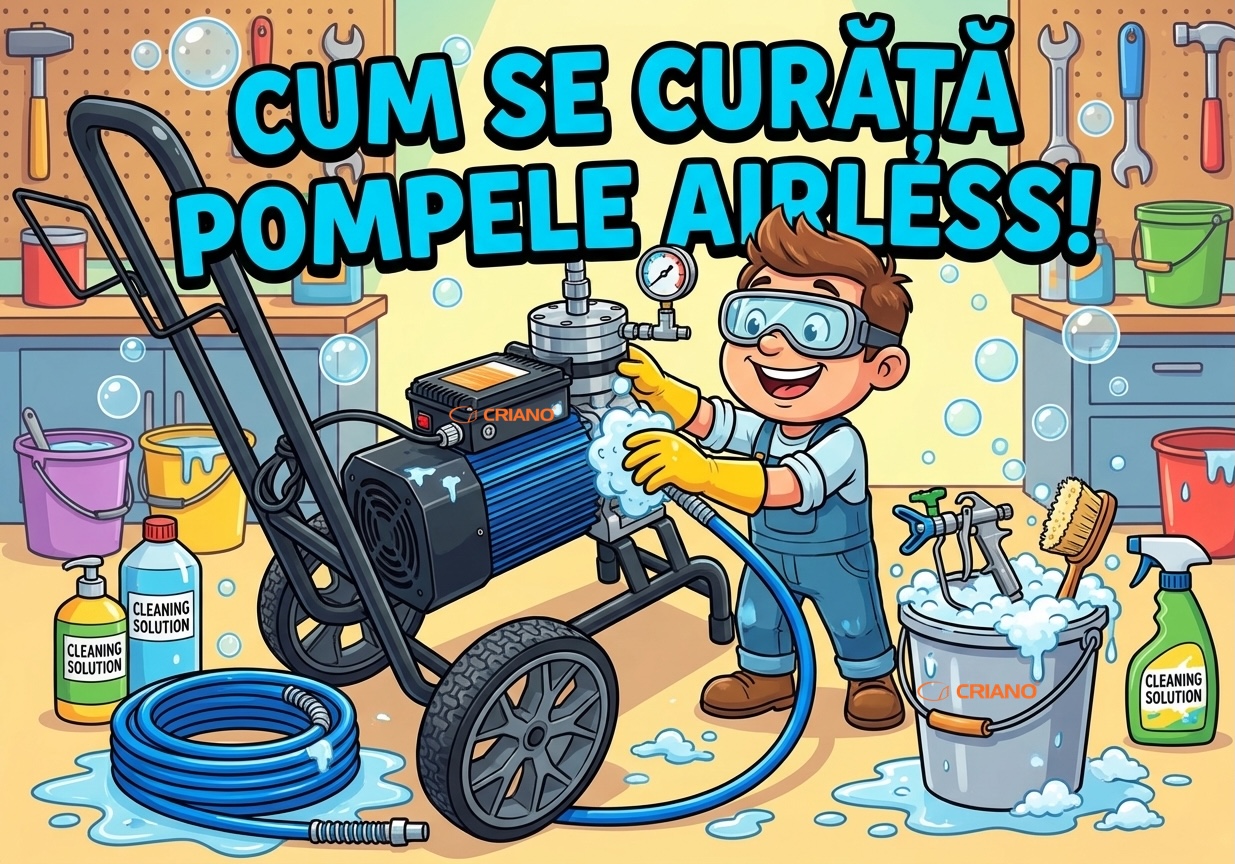 Cum se curata pompele airless de zugravit? Apa sau diluant?