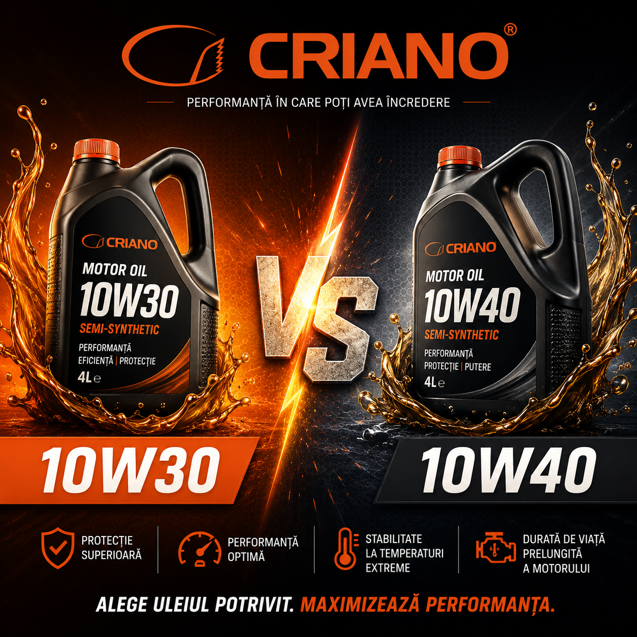 Ce ulei de motor sa aleg pentru generatorul meu de curent ? 10W30 vs 10W40