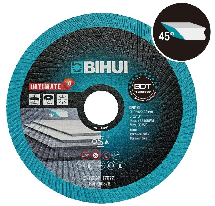 Disc Diamantat pt. taiat/slefuit Portelan, Placi ceramice, Ardezie 115x22.2 (mm) Ultimate BDT - BIHUI-DPD115