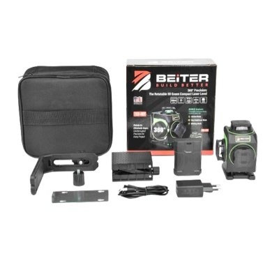 Nivela Laser Verde 4x360°, capuri laser rotative, raza de actiune 20m - Beiter TED-4DT - 2 | YEO
