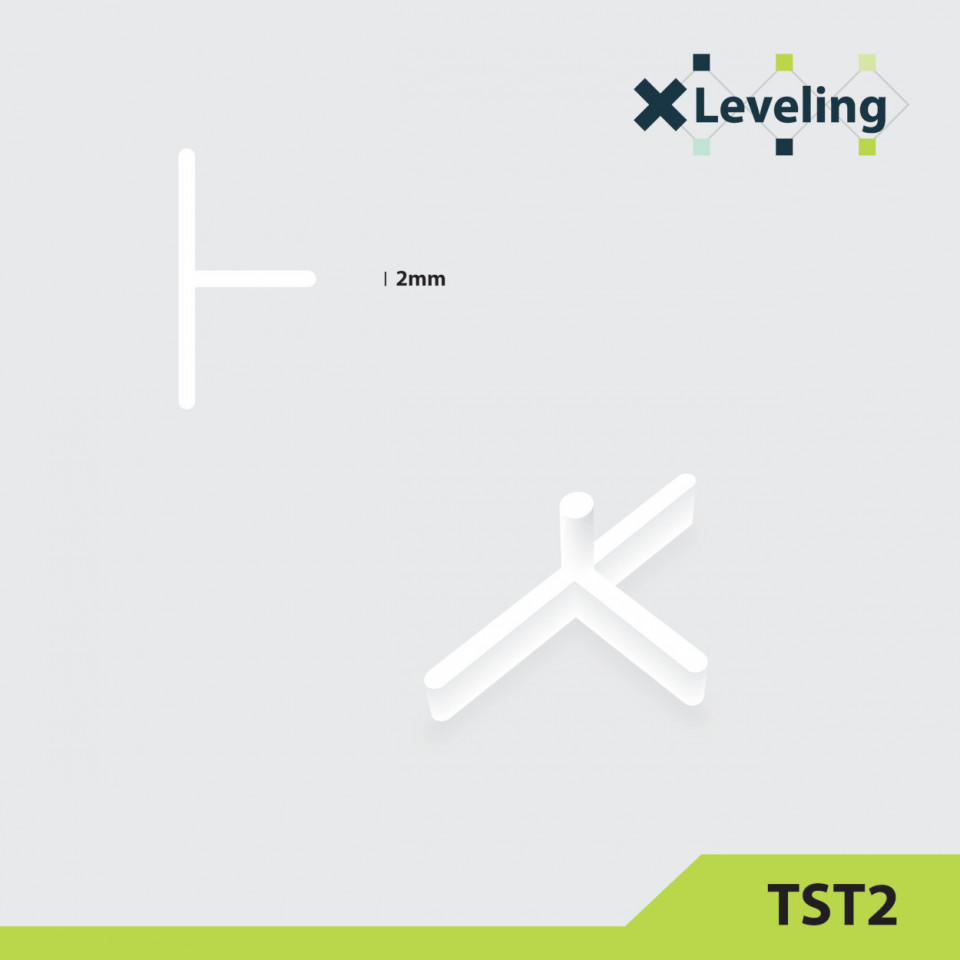 Distantiere tip T ( Teuri ) pt. placi - gresie si faianta - Rost 2 mm - 500 buc - XLEV-TST2-500 - 1 | YEO