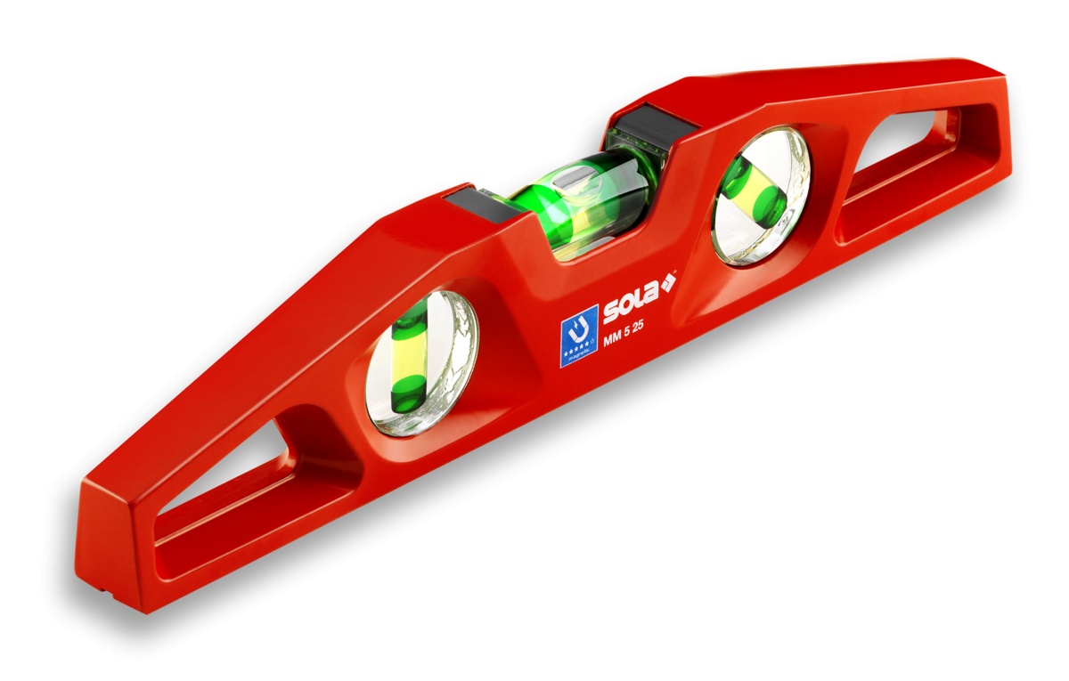 Nivela cu bula ( Boloboc ) cu profil turnat sub presiune, formă trapezoidală, magnetic MM 5 25 - Sola-01331401
