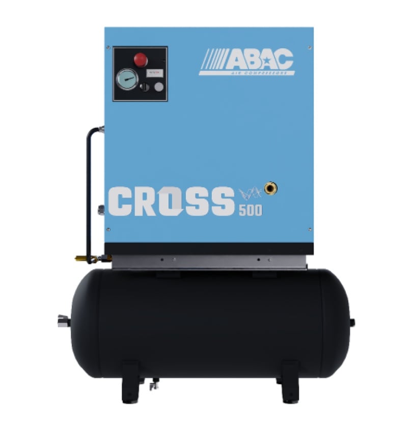 Compresor de aer profesional cu surub - 4 kW, 500 L/min, 10 bari - Rezervor 100 Litri - ABAC-CROSS-500-10-400/50-100