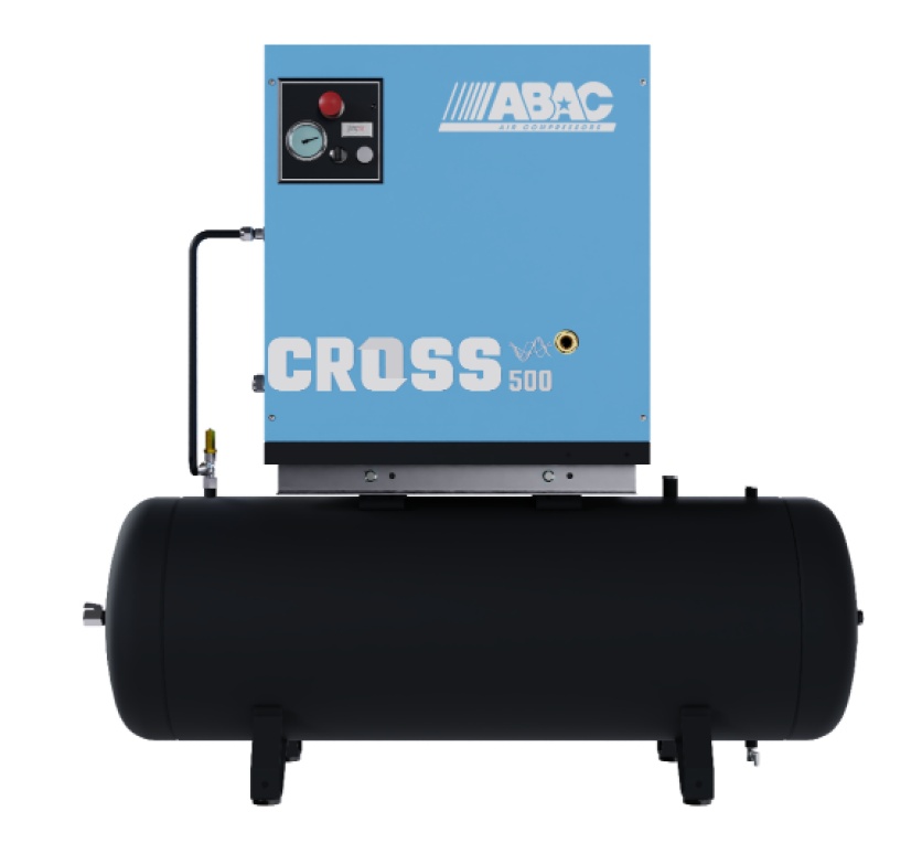 Compresor de aer profesional cu surub - 4 kW, 500 L/min, 10 bari - Rezervor 200 Litri - ABAC-CROSS-500-10-400/50-200